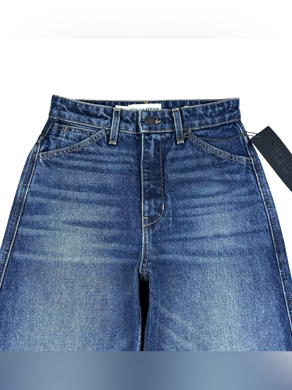 Nili Lotan Otis Barrel Leg Jeans Size 24 High Rise Simon Wash Denim Grunge NWT - Picture 3 of 16